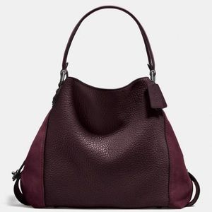 Coach EDIE 42 MIXED LEATHER SHOULDER BAG